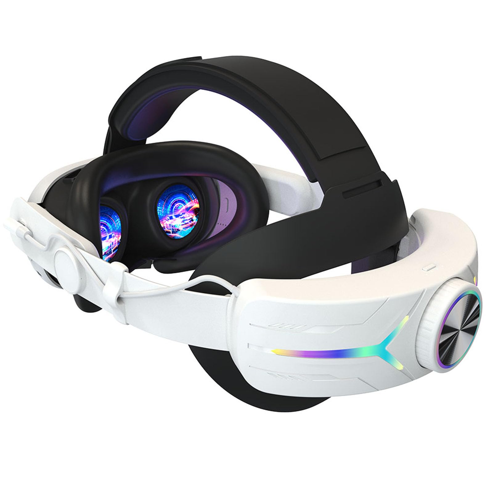 Comoda cinghia regolabile RGB, batteria da 8000 mAh per auricolare, perfetta per avventure immersive con batteria