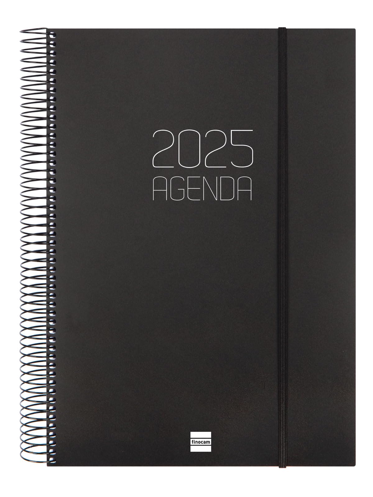 Finocam - Agenda Espiral Opaque 2025 1 Día Página Enero 2025 - Diciembre 2025 (12 meses) Negro Catalán