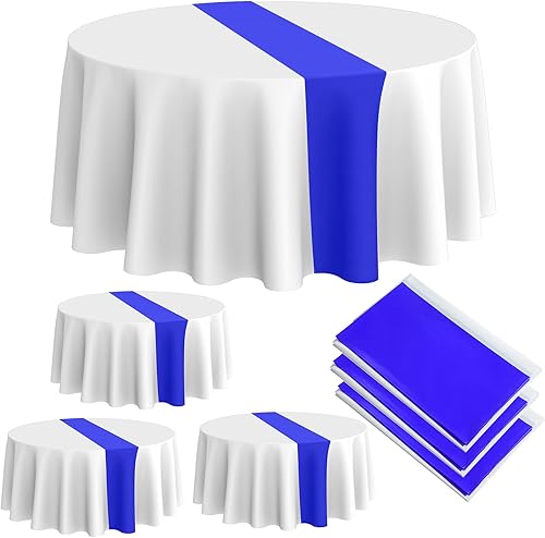 Oudain Mantel redondo de plástico desechable de 84 pulgadas, resistente a las manchas y a las arrugas, para Halloween, graduación, baby shower,