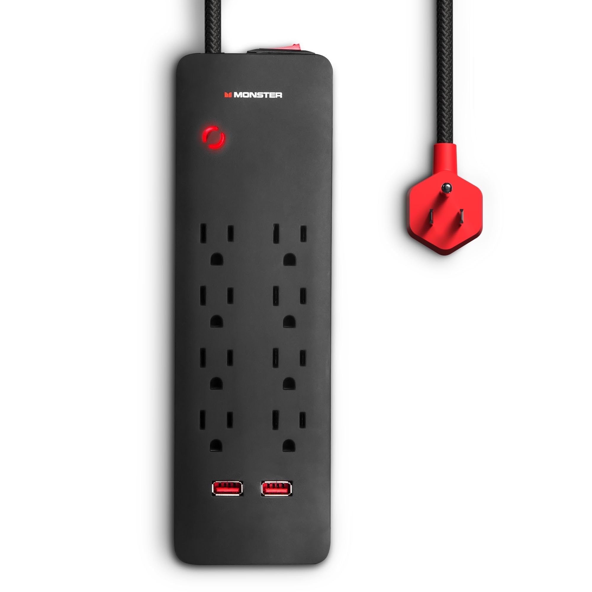 Surge Protector, 8 Outlets, 2 USB-A Ports (2.1 AMP), 6FT Cord, 2000 Joules for Charging