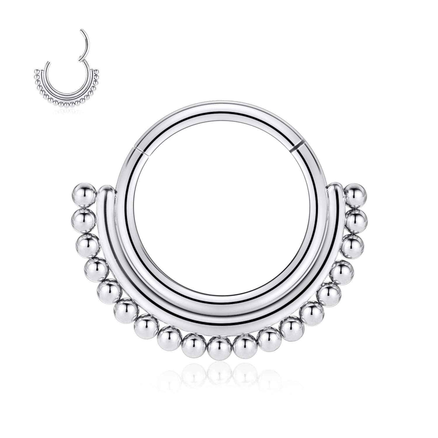 AROWRO 16G Septum & Daith Jewellery - 316L Surgical Steel Septum Rings, Daith Earrings, Nose Rings, Clicker, Rook, Helix, Lobe, Cartilage Piercing Jewellery — view 15