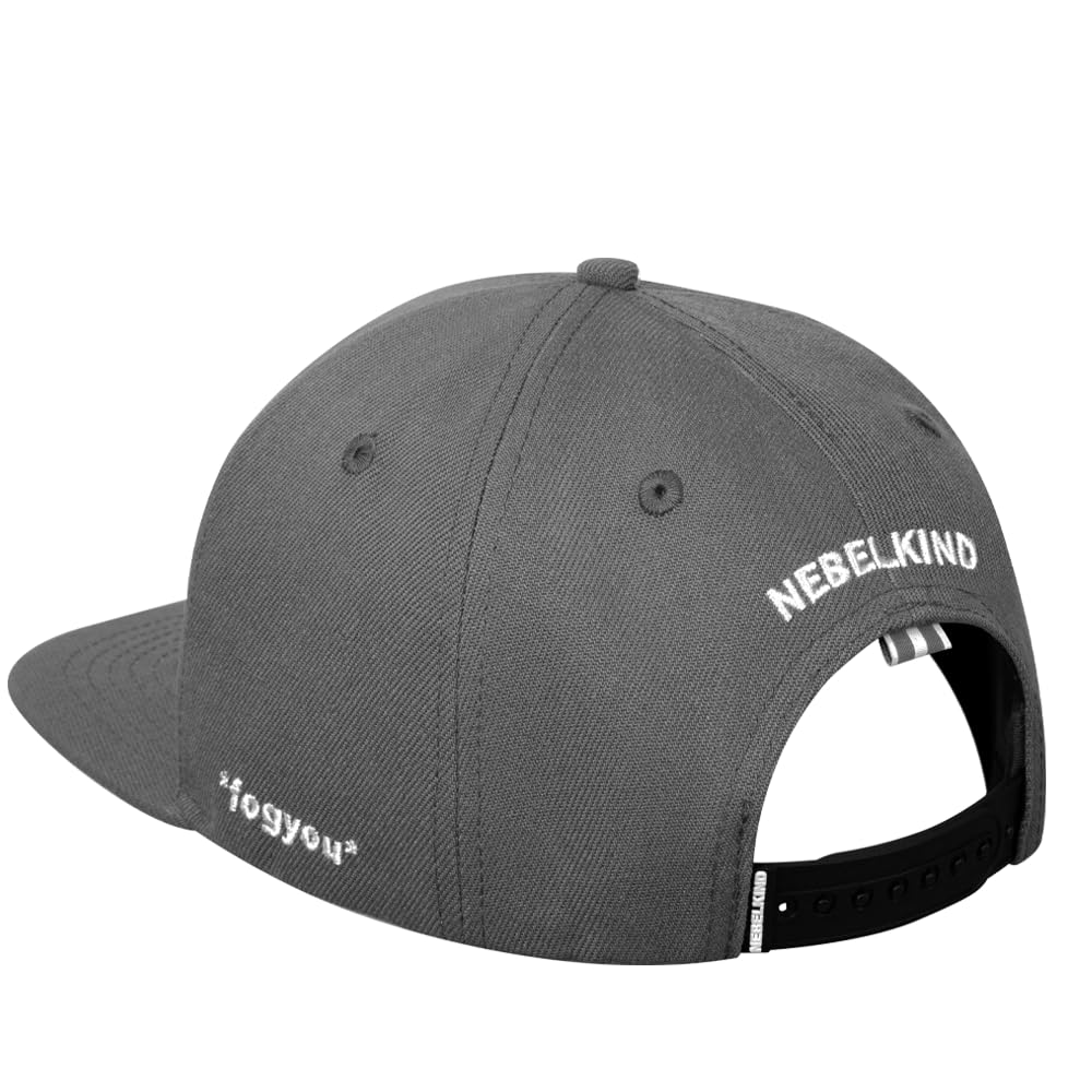Nebelkind Gorra Snapback para Hombre y Mujer, Talla Única, Unisex, Moderna, Estilo Callejero, Gorra de Béisbol con Visera Recta, Gris