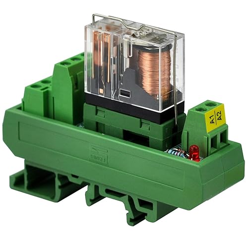 Miniatura 2 de Electronics-Salon Módulo de interfaz de relé de potencia SPDT de montaje en riel DIN delgado de 12 V ACDC 12V, G2R-1-E 12V.