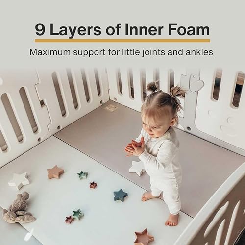 Miniatura 5 de Wunderkids Alfombra de juego plegable de color para bebé, perfecta para gatear, tiempo boca abajo y reducción de ruido (grande 94.5 x 55 pulgadas,