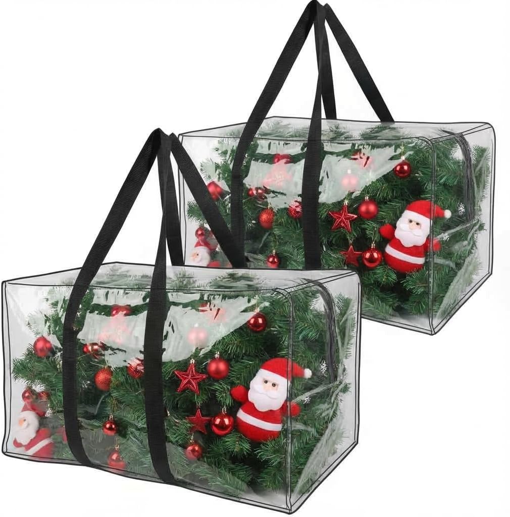Heavy Duty Extra Large Moving Bags,176 Gallon Jumbo Packing Bags,Huge Moving Storage Bags with Strong Zippers & Carrying Handles,Reusable Big Moving Storage Bags for College Dorm Travel 2Pack,Clear