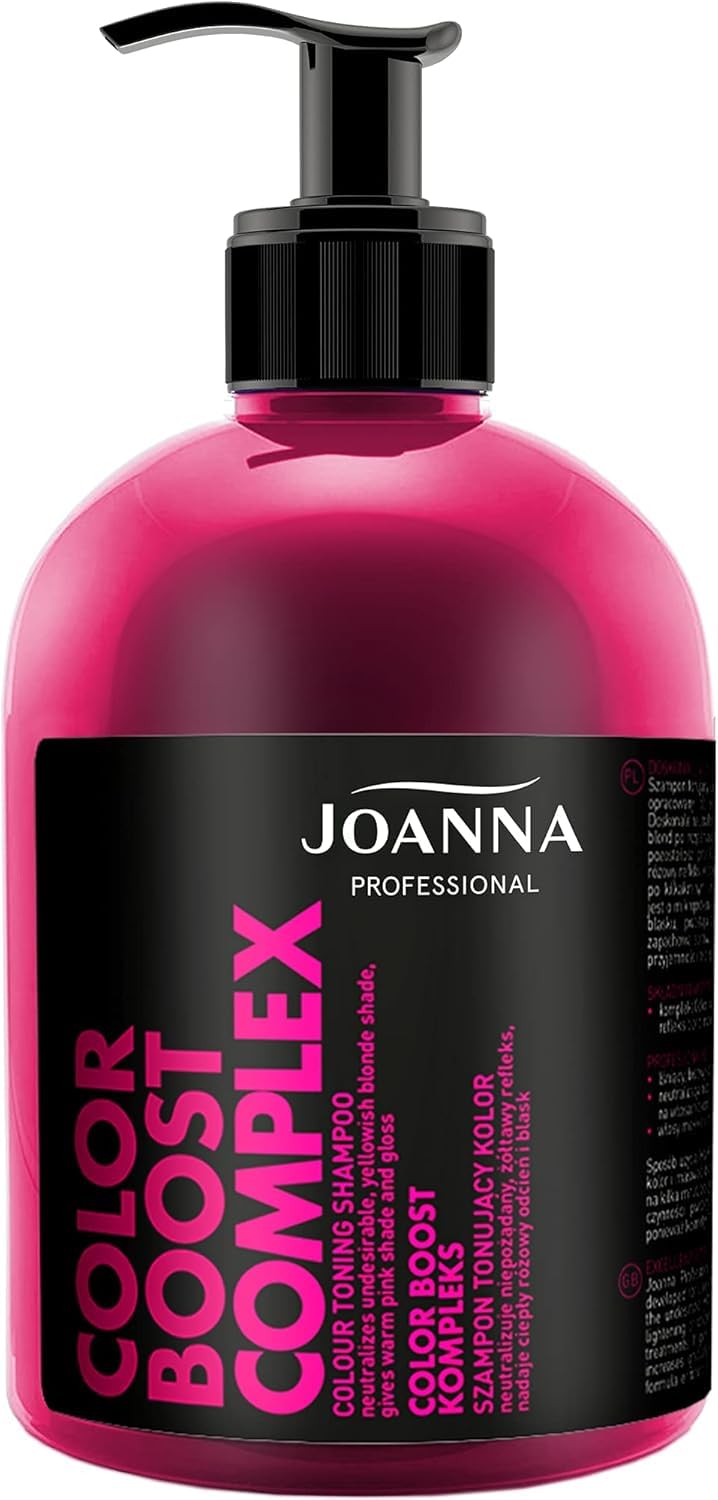 Joanna Professional Pink Toning Hair Shampoo Neutralizes Yellowish Blonde Hair