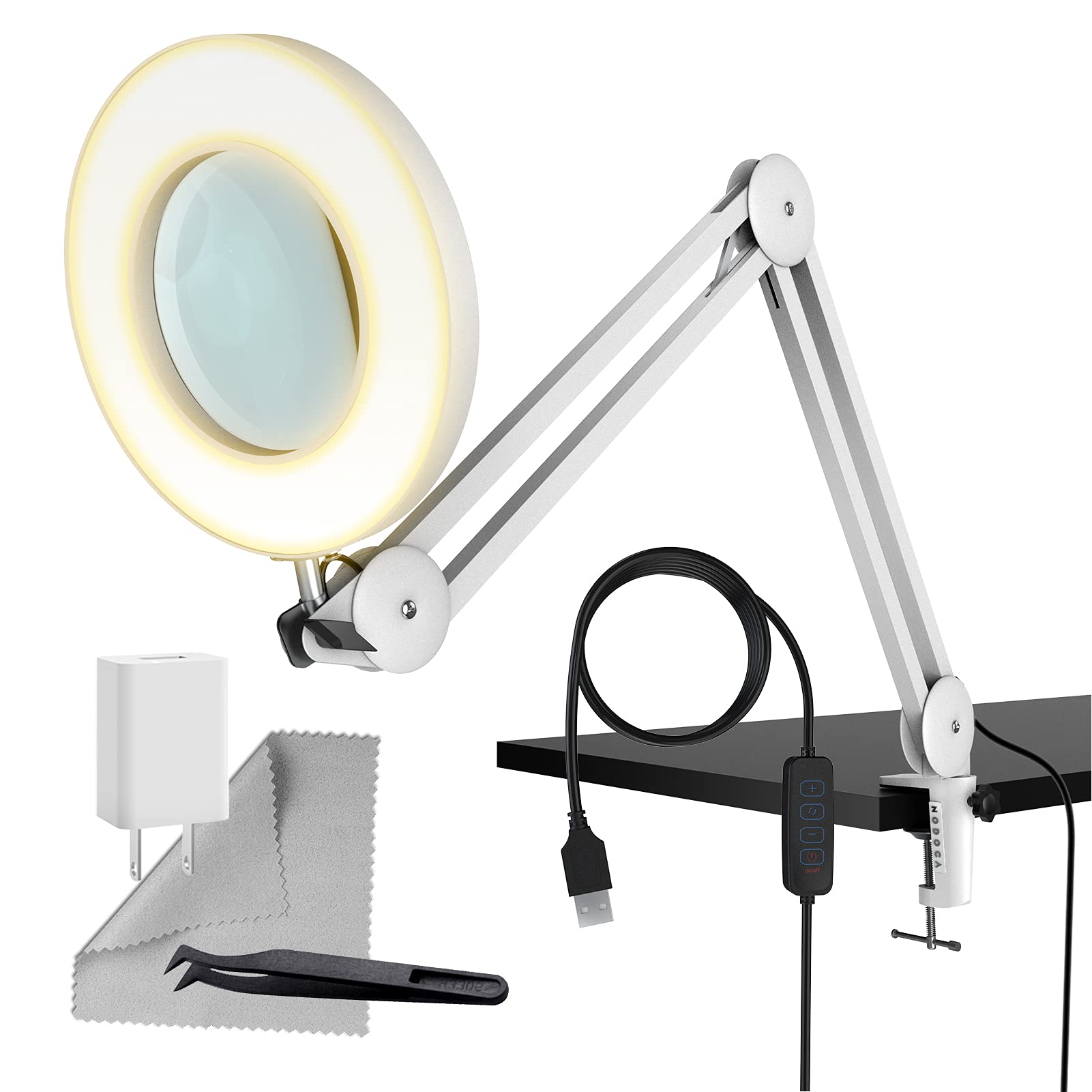 Buy Magnifying Glass with Light and Stand, 8X Real Glass Lens