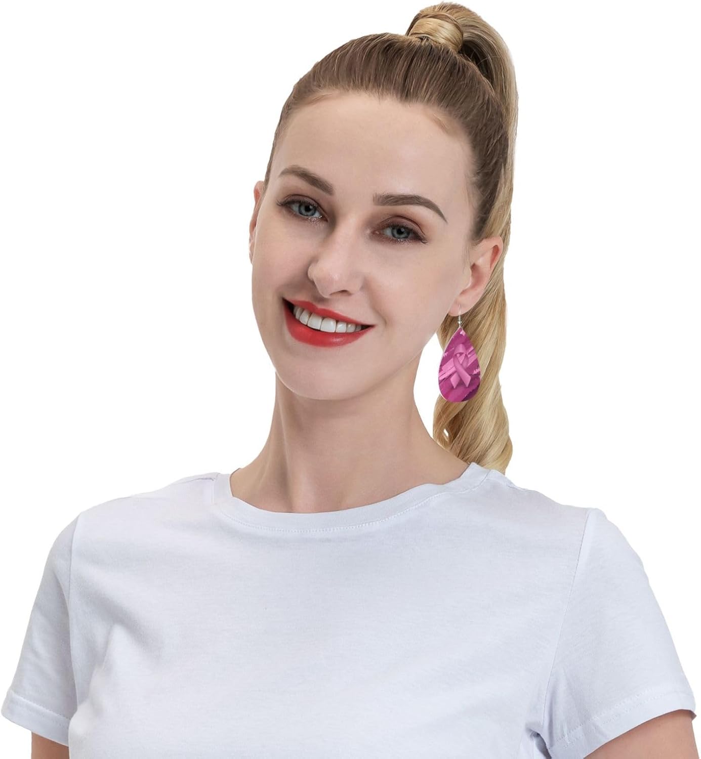 Faux Leather Earrings Teardrop Dangle Earrings PU Leaf Earring Lightweight For Women - Image 7