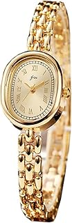 PASOY Women’s Bracelet Watch Small Face – Elegant Oval Quartz Analog Wristwatch with Metal Link Band, Gold & Silver Options, Slim Roman Numeral Dial Dress Watch for Ladies
