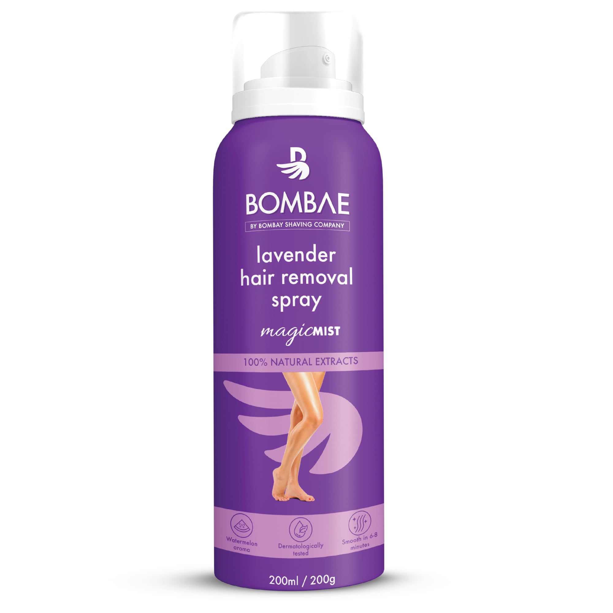 Bombae Lavender Hair Removal Spray Cream For Women | Painless hair removal for arms, underarms, legs and bikini line| Suitable For Sensitive Skin | Dermatologically Tested| Sponge is for representation purposes only-image-45