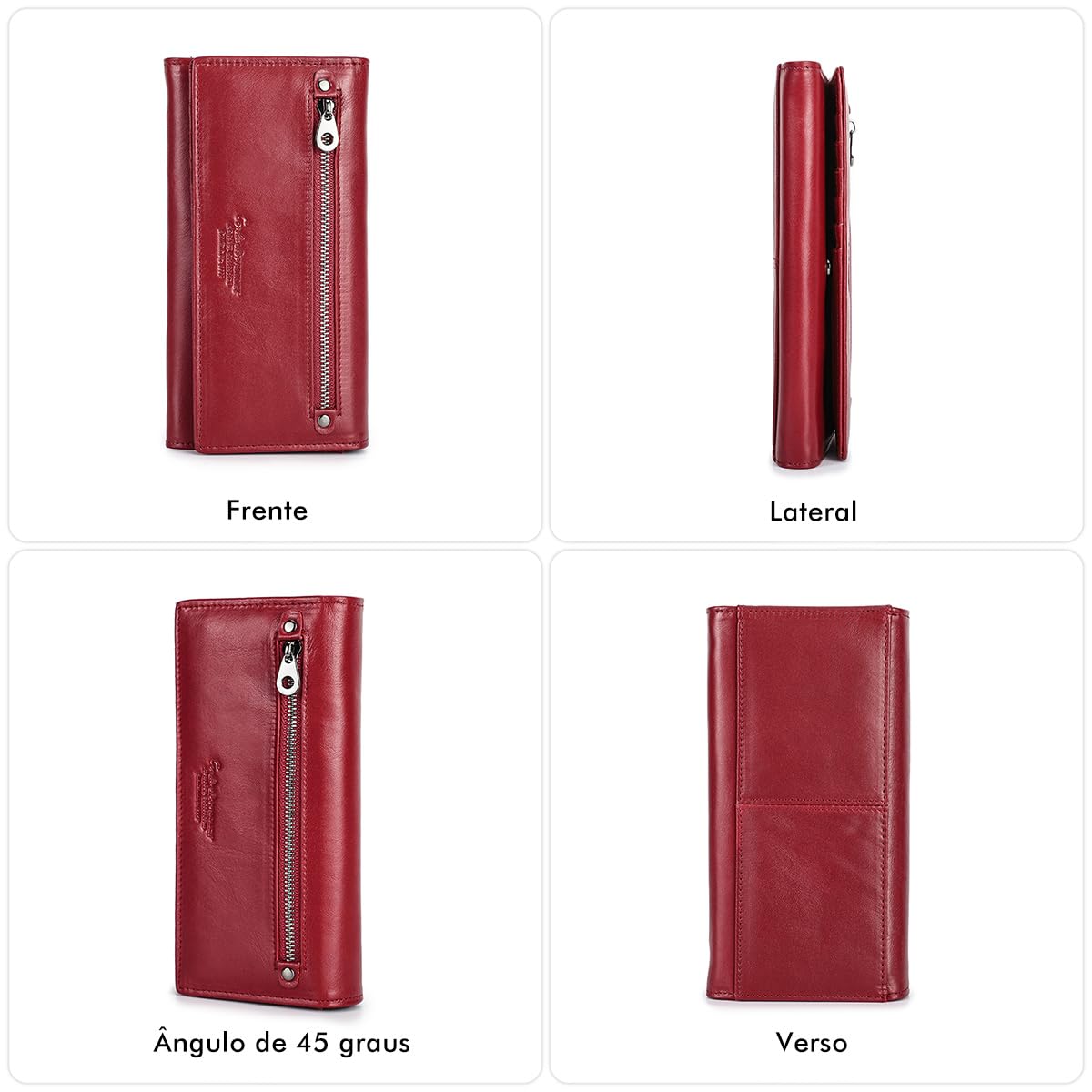 Contacts Carteira Bifold Feminina em Couro Legítimo com 15 Porta-Cartões, Bolso para Moedas, Compartimento para Notas, Porta-ID e Suporte para Celular, Compacta e Luxo(Vermelho) em promoção! Veja a oferta e mais achadinhos de Bolsas 5 Hoje é o melhor dia para comprar Contacts Carteira Bifold Feminina em Couro Legítimo com 15 Porta-Cartões, Bolso para Moedas, Compartimento para Notas, Porta-ID e Suporte para Celular, Compacta e Luxo(Vermelho) com aquele preço maroto! Promoção! Aproveite a oferta! 5