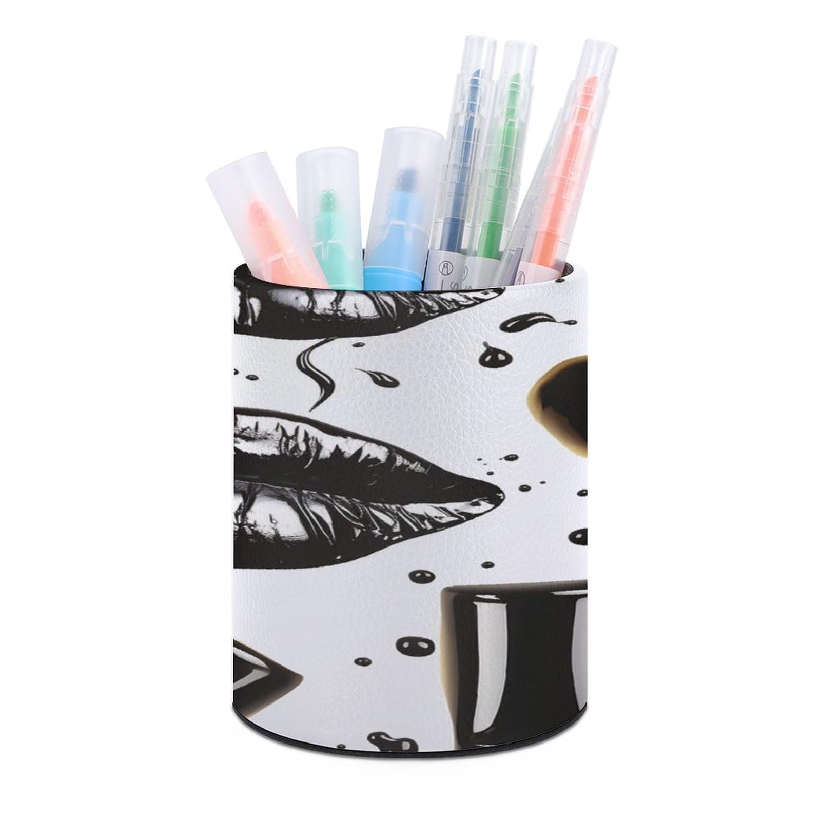 Support de pinceaux de maquillage personnalisé et pot à crayons au design moderne noir