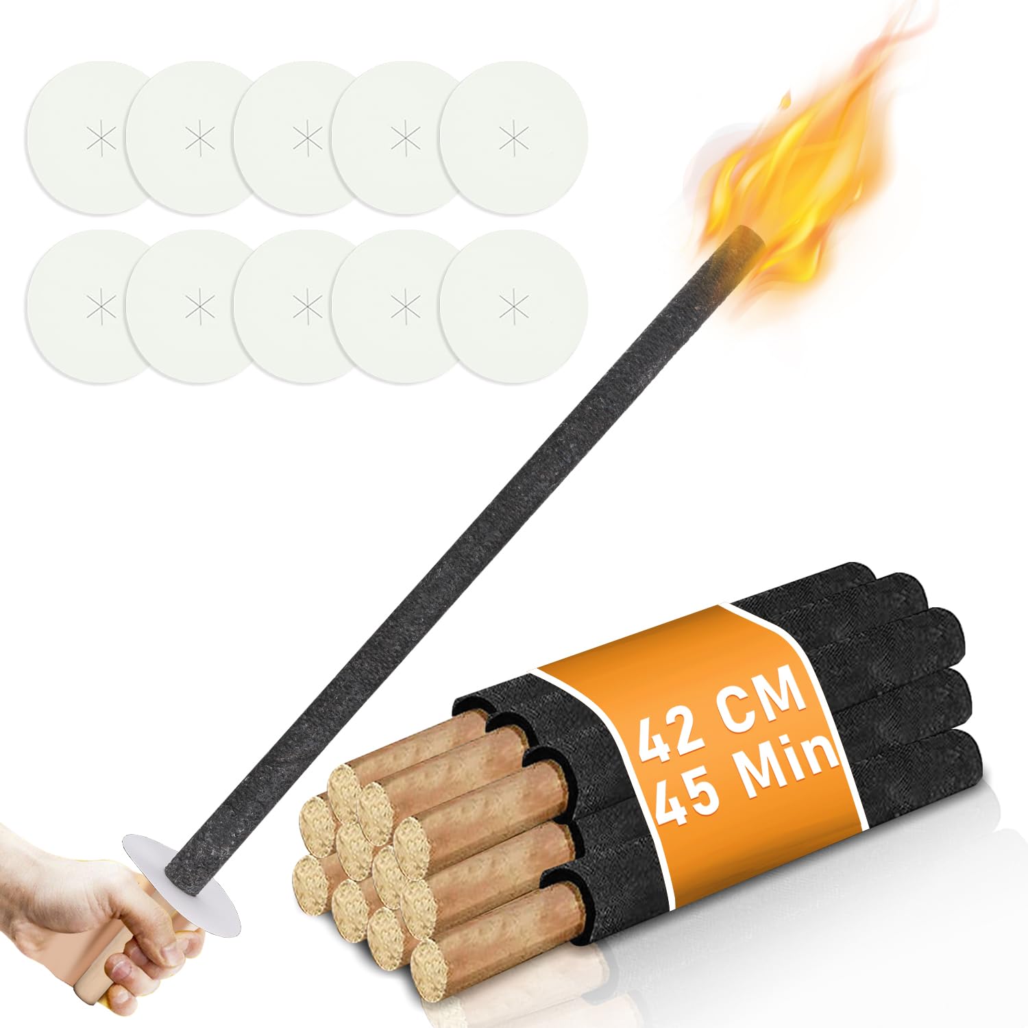 gimisgu lot de 25 torches jardin cire