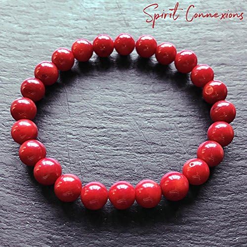 AAA++ Rare Quality Red Coral Bracelet Stretch Fit 8mm Beads Code- WAR109362