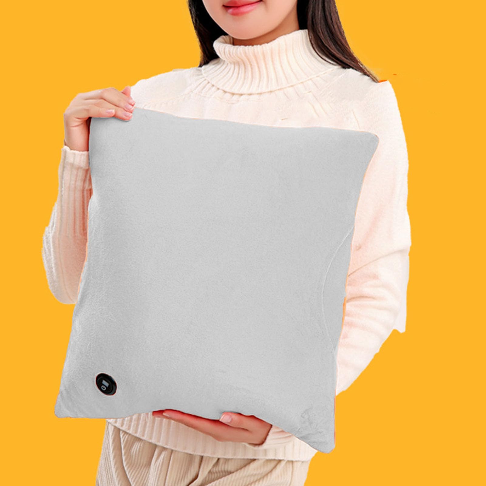 RiToEasysports Cuscino Riscaldato, Cuscino Riscaldante Elettrico in Morbido Velluto con 3 Impostazioni di Temperatura per il Calore del Collo Lombare della Mano Addominale Durante i Viaggi in (GREY)