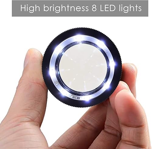 Miniatura 6 de Lupa de joyería iluminada, lupa plegable para joyas con luz LED brillante, lupa de joyería de bolsillo de 0.394 x 0.827 in, lupa de ojo para gemas,