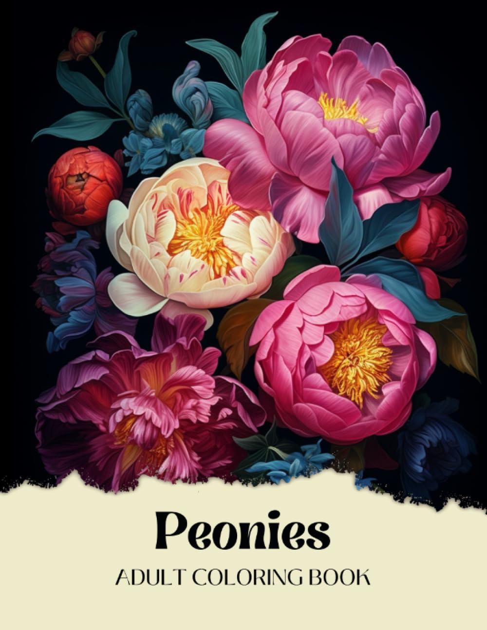 Peonies Coloring Book for Adults: 44 Intricate Designs of Peonies Flowers | Coloring Book for Adults Relaxation