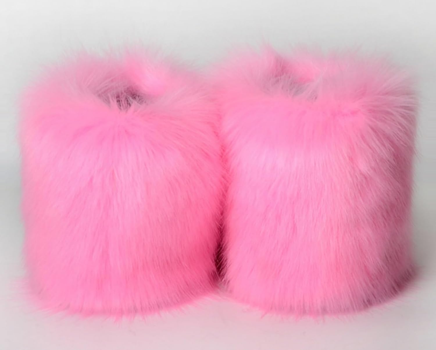 LLTMALL Kids Faux Fur Lined Ankle Snow Boots Pull on Solid Color Furry Booties