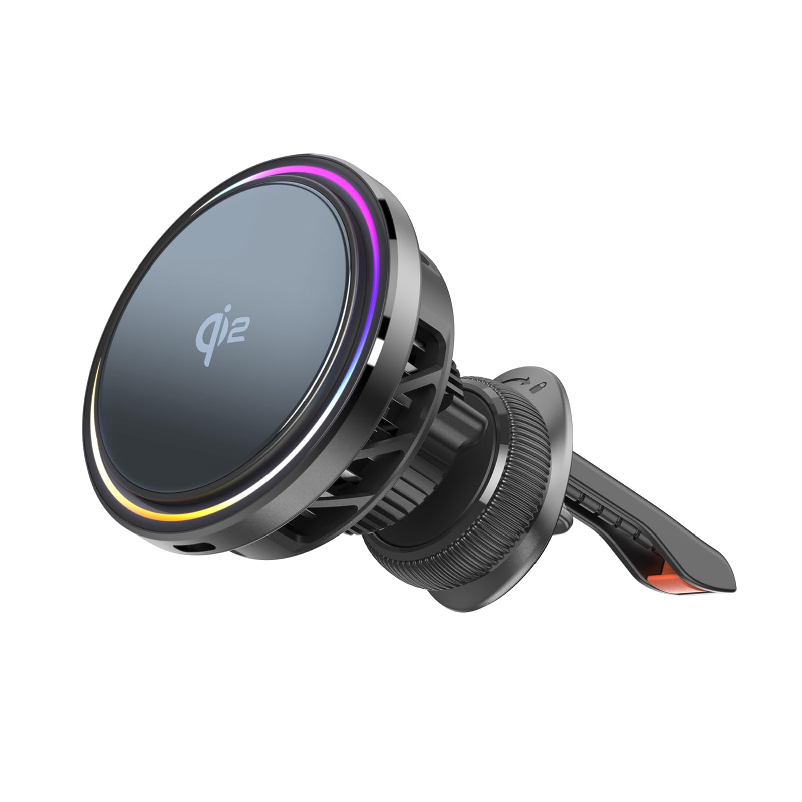 Eacam Chargeur de Voiture sans Fil 15 W avec éclairage RGB, Fixation Magnétique, Refroidissement par Semi-Conducteurs et Ventilateur intégré, Idéal pour Les Conducteurs connectés.