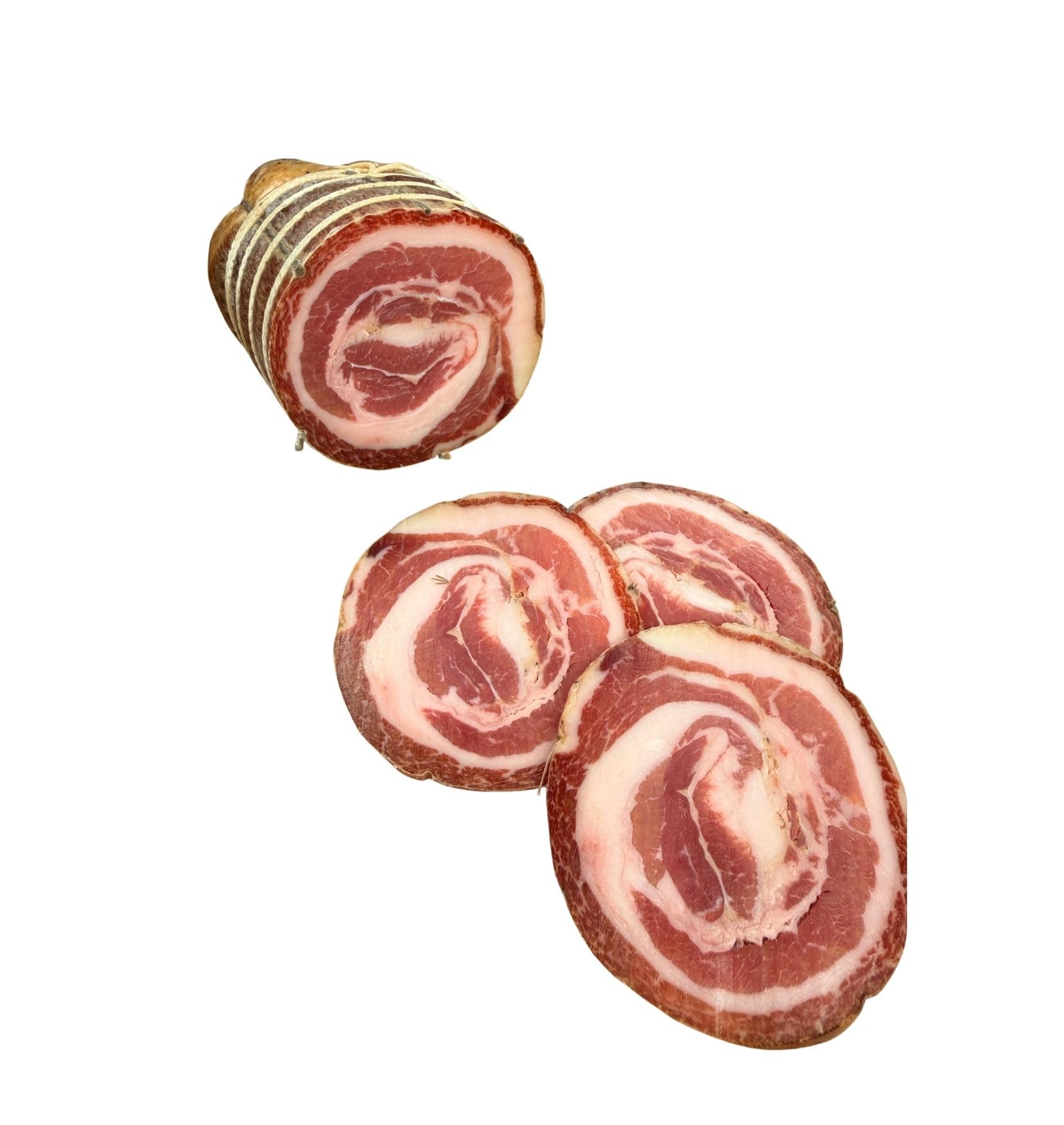 Machegusto! – Pancetta Roulée Italienne 500g, Guanciale Italien 600g, Caciobufala Classique 500g et Caciocavallo Fumé 700g – Coffret Gourmand Italien – Charcuterie Artisanale et Fromages Italiens –
