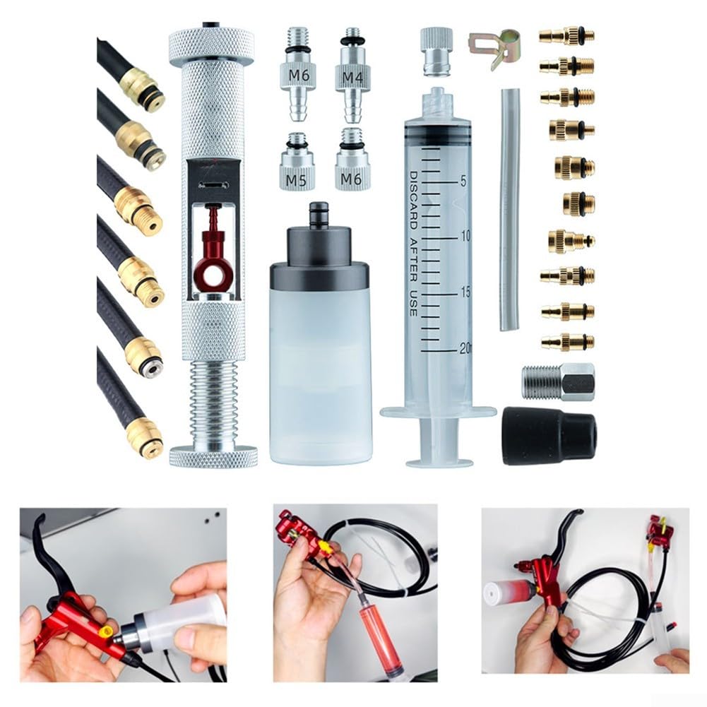 Kit De Purge Pour Freins Hydrauliques Vélo – 31 Pièces Compatible Shimano, Magura, SRAM, Tektro