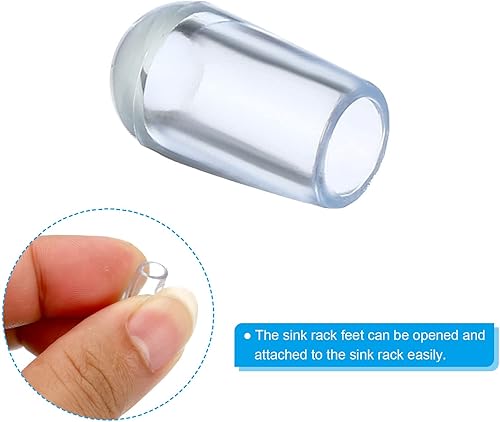 Miniatura 5 de PATIKIL Pies de estante para fregadero de cocina, paquete de 100 pies de diámetro interior de 0.197in x 0.315in de diámetro exterior, patas