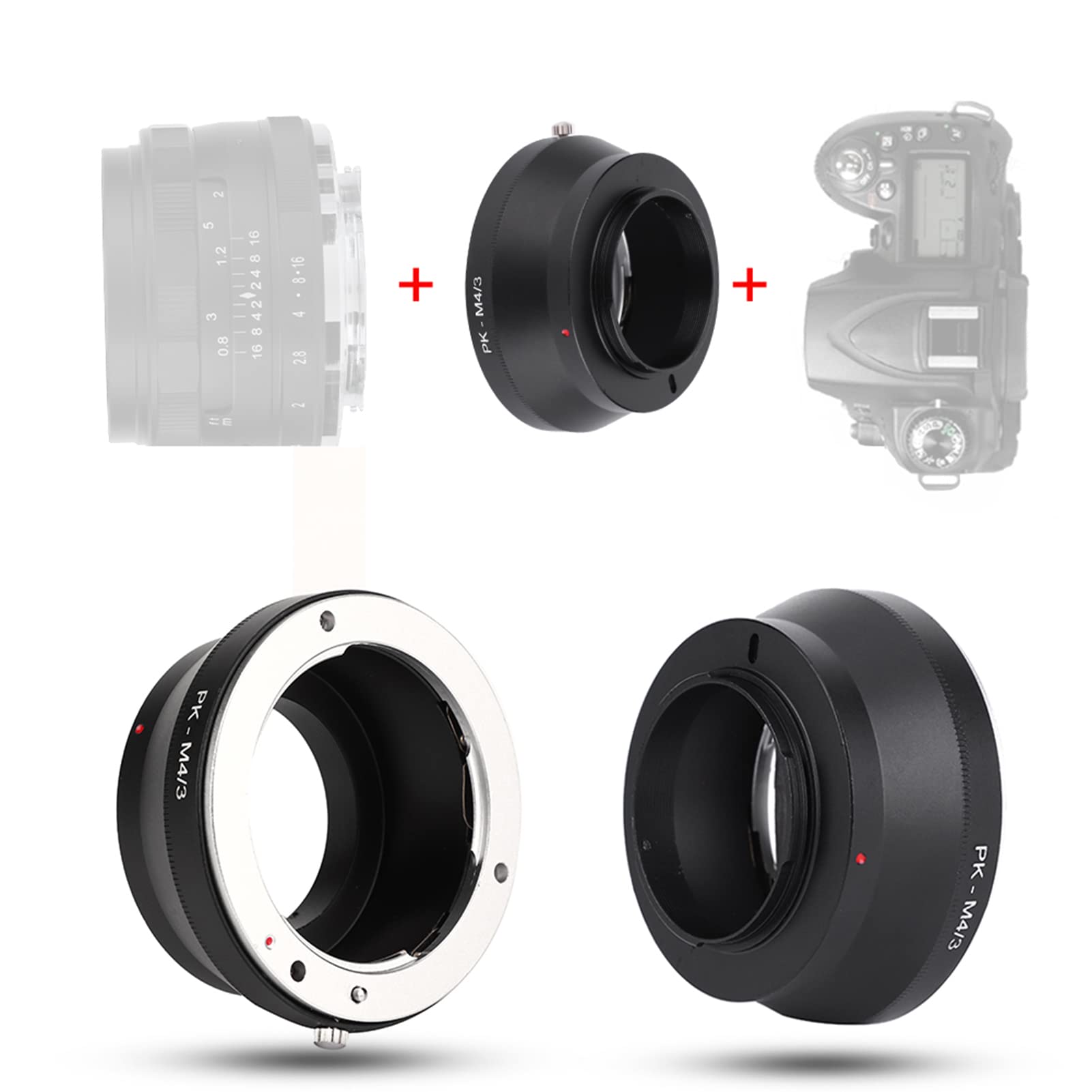 Adattatore PK - M4/3 per obiettivi PK su corpo macchina Micro 4/3, adattatore in metallo con messa a fuoco all’infinito, messa a fuoco manuale e supporto dell’esposizione