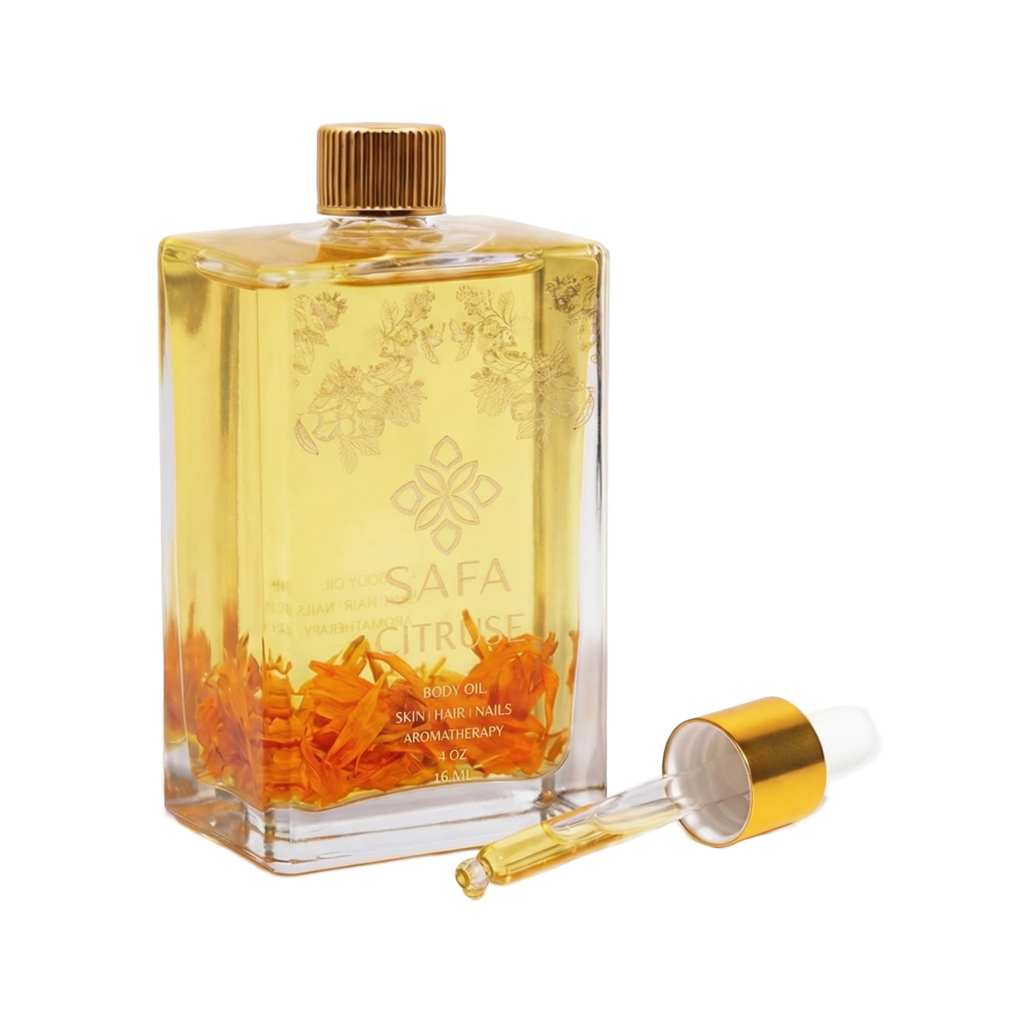 Citruse Oil for Face, Hair, Nail with Vitamin C, E & A for Scars, Stretch Marks - Orange Body Oil Fragrance - After Shower Body Oil - All Skin Types Non Comedogenic - 4 Fl Oz