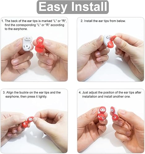 Miniatura 4 de 8 pares de almohadillas antideslizantes para Galaxy Buds Live, tamaño pequeño y grande, 2 tamaños para añadir agarre, ajuste de silicona en la