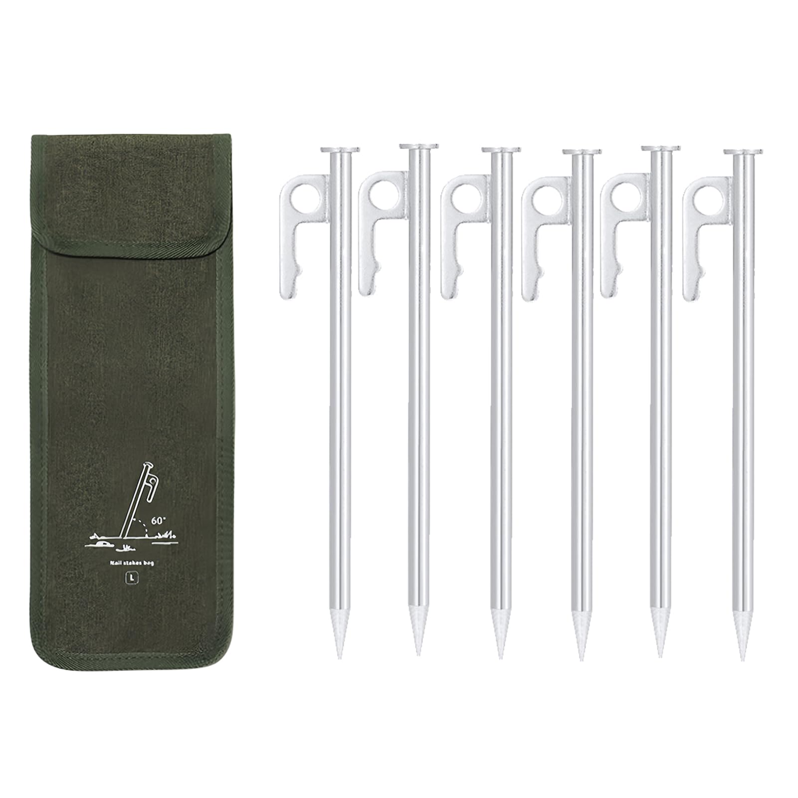 Fay Bless Lot de 6 piquets de tente robustes (argent, 20 cm Fay Bless Lot de 6 piquets de tente robustes (argent, 20 cm