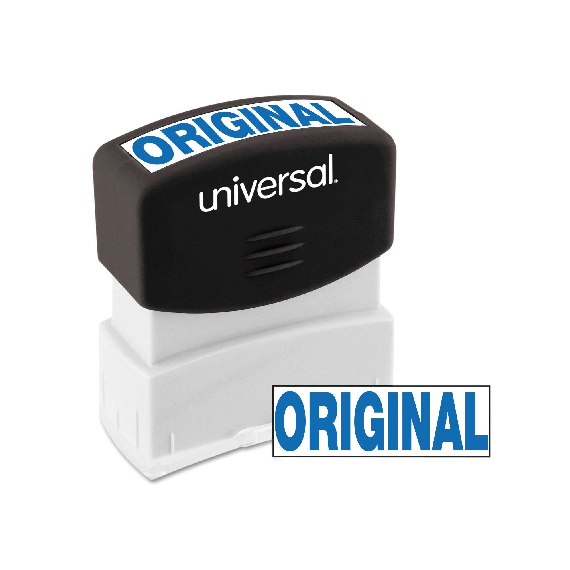 Universal UNV10060 Pre-Inked Original Message Stamp - Blue Ink