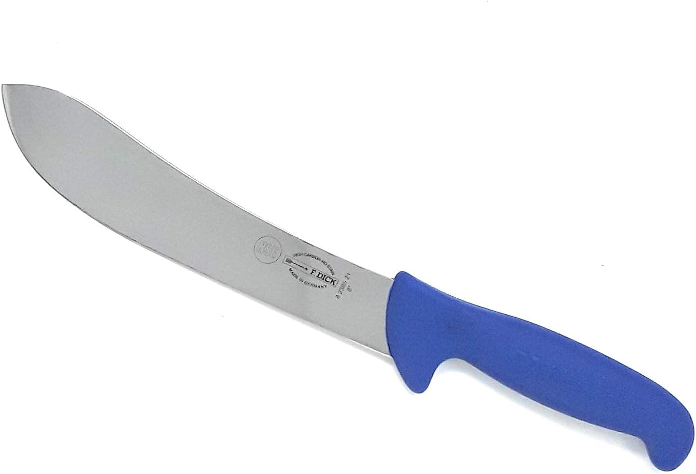 F. Dick Ergogrip 8" Traditional Butcher Knife With Diammark Dual Action Knife Sharpener - High-Carbon Stainless Steel Blade - Ergo Handle - Professional Butcher Knife - Knife Made In Germany