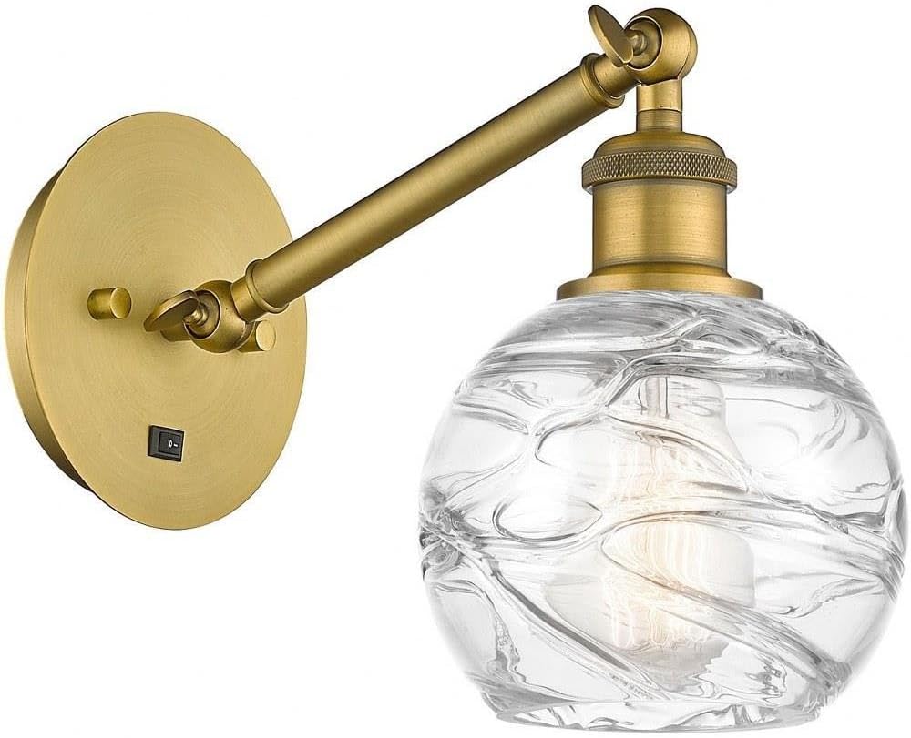 Innovations Lighting Athens - 1 Light Small Wall Sconce in Industrial Style-10.38 Inches Tall and 6 Inches Wide-Brushed Brass Finish-Clear De
