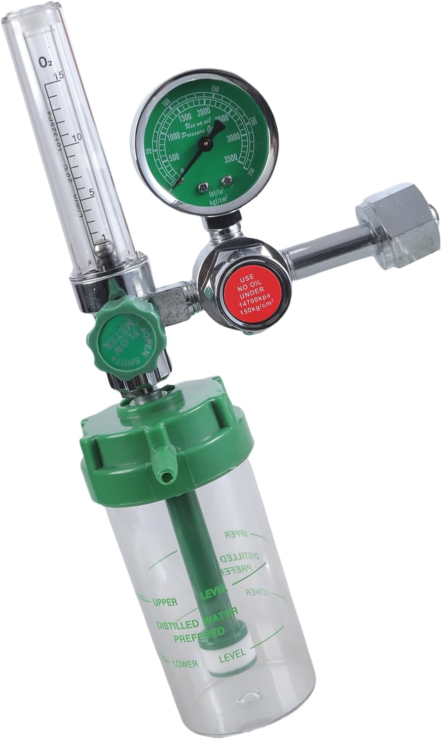 Professional Pressure Reducer CGA540 Regulator Inhaler With Humidifier Bottle Pressure Reducing Valves