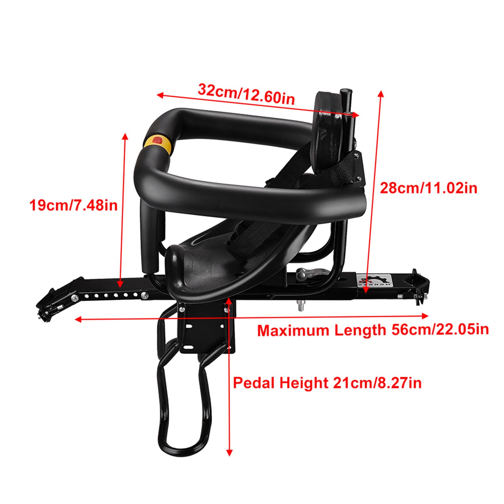 Lixada Seggiolino Anteriore per Bicicletta Sicurezza Bambino Sella per Bambini con Pedali Supporto per Appoggio per Bici da Corsa MTB