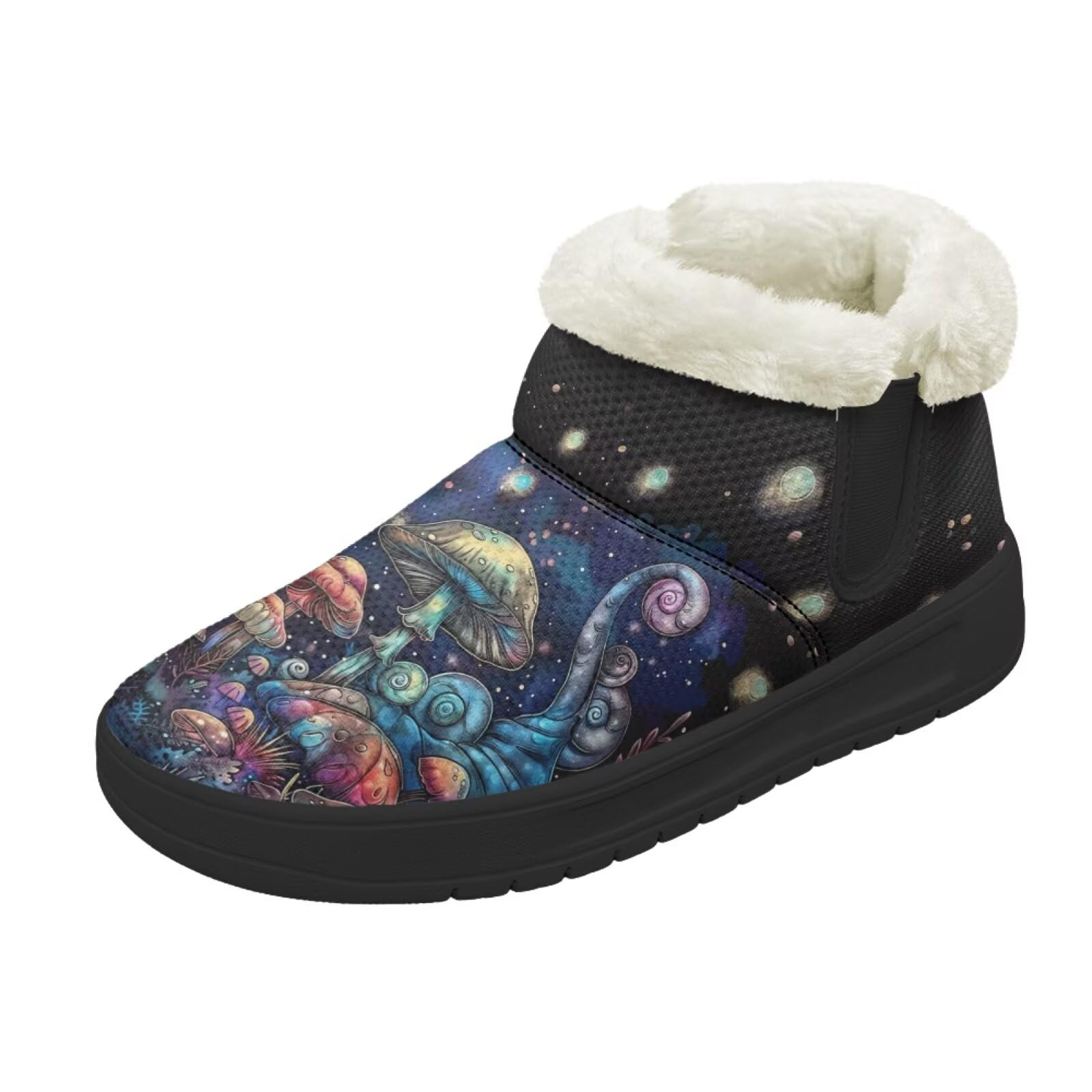 Binienty Womens Snow Boots Waterproof Insulated Cozy Retro Plush Walking Sneakers Elastic Ankle Fuzzy Booties