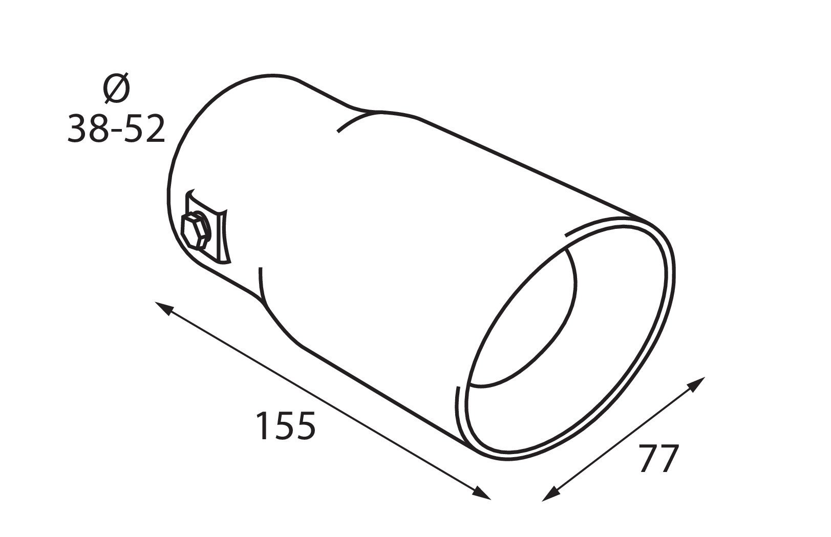 Terminal d'échappement Lampa - 60101 - TS-49 - Acier inoxydable