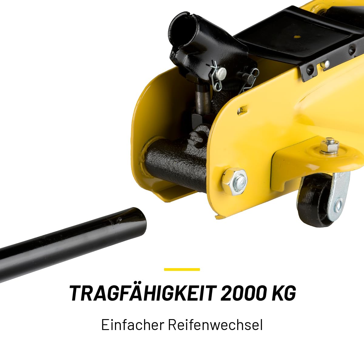 Dunlop Wagenheber Hydraulisch Jack - Hydraulischer Wagenheber 2T - Unterstellböcke KFZ - Auto Hebebühne 135-305 mm - Zieh- & Hebevorrichtungen - Werkstattausrüstung Kompakt und mit Rollen