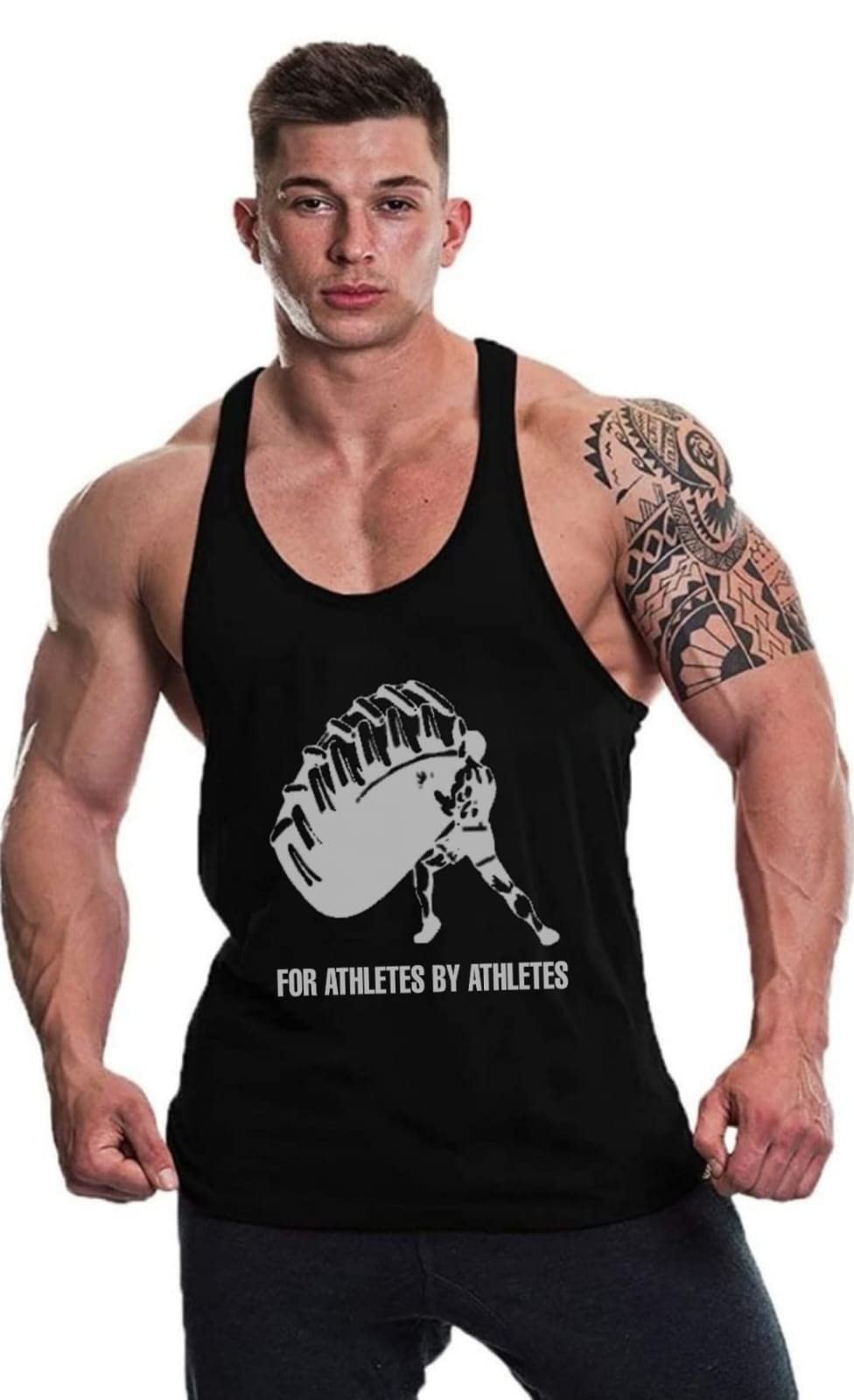 MASCARI Men's Regular Sleeveless Polyester Vest | Anti-Microbial | Anti Odor, Breath tech Super Soft & Comfort Fit Gym Vest for Workout MASCARI_P-picture-52