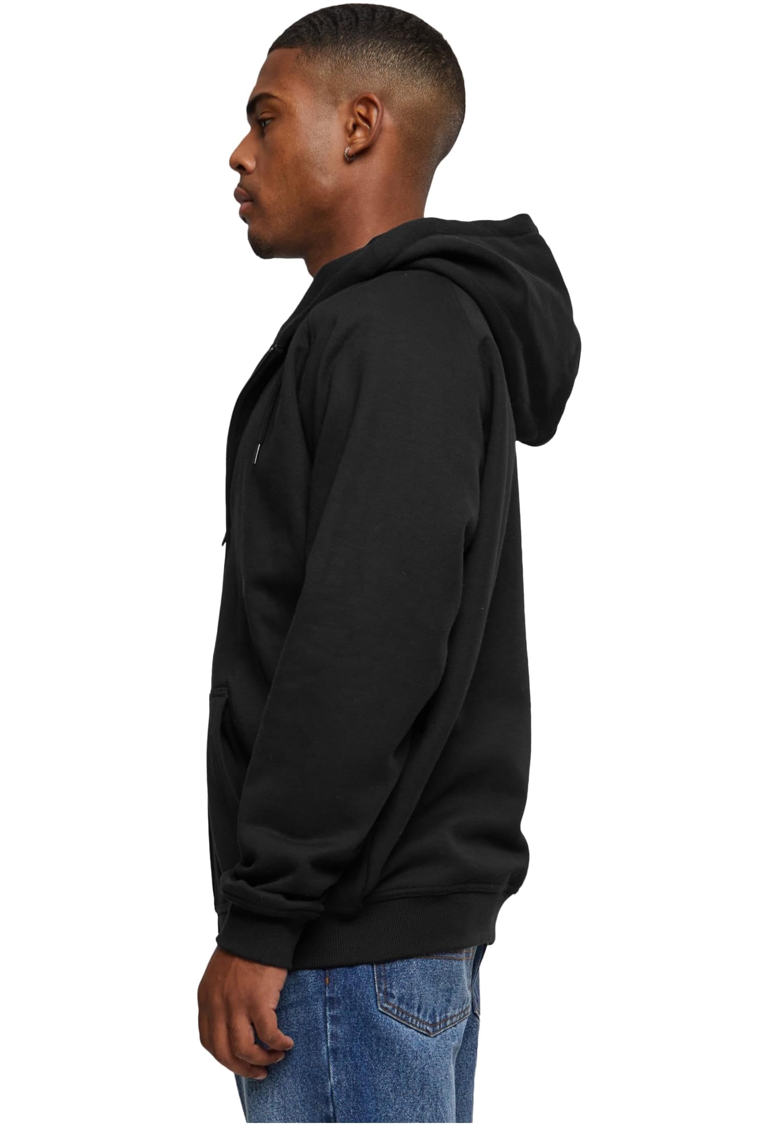 Urban Classics Blank Zip Hoodie Uomo Felpa Jogging Carbone Regular