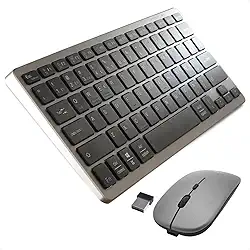 Teclado e Mouse Sem Fio Bluetooth Recarregável ABNT2 - Padrão Wireless para Celular, Notebook, iPad e Tablet - Ideal para Escritório