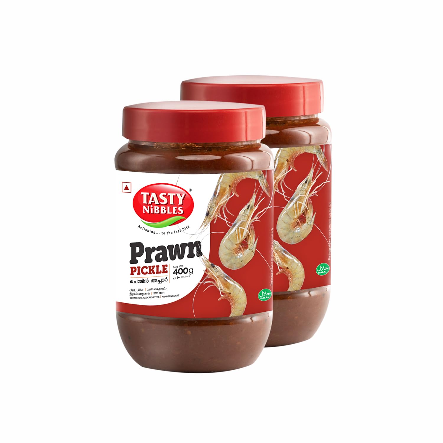 Tasty Nibbles Prawn Pickle 400g [Pack of 2]