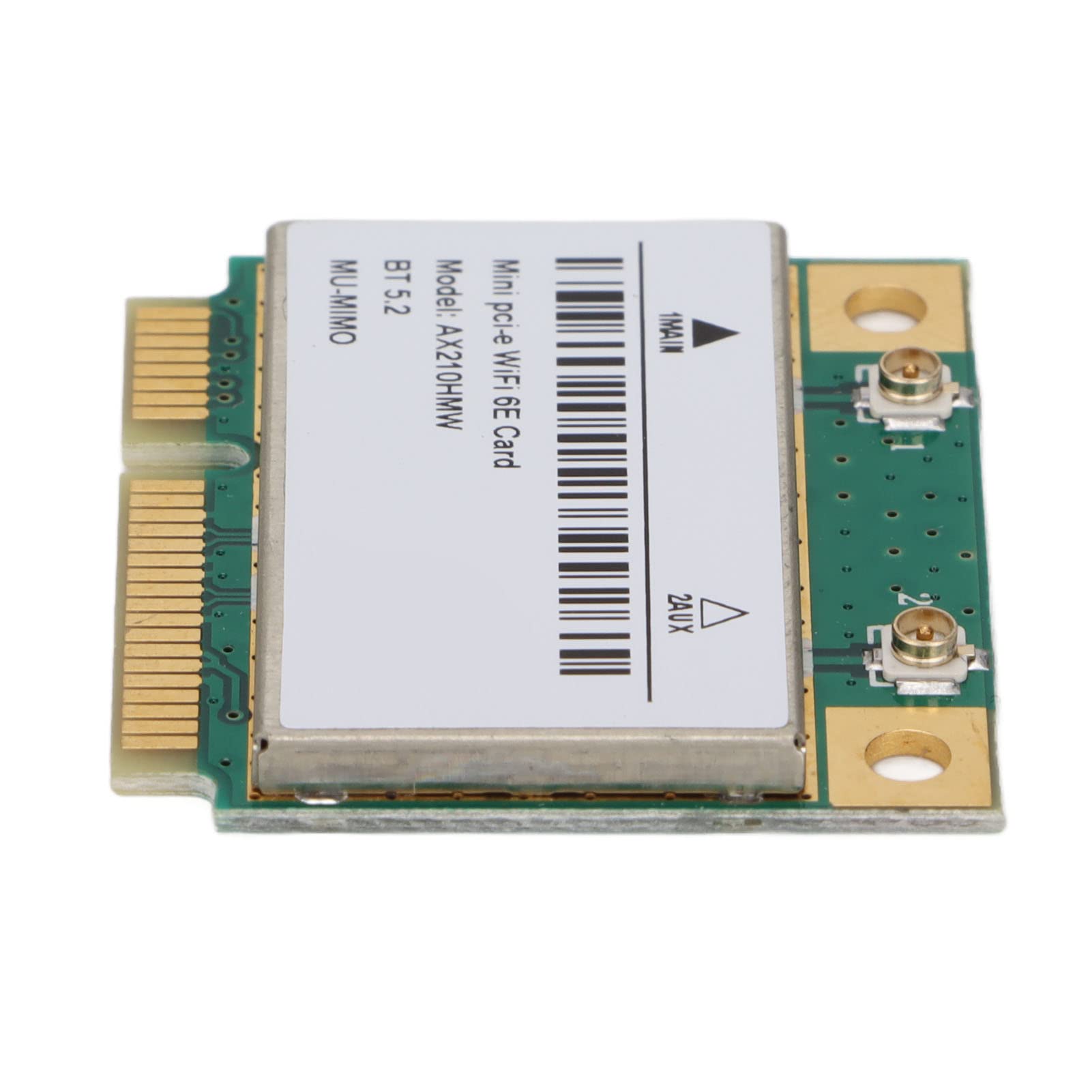 Scheda Wireless WiFi 6E, Adattatore Mini PCIe AX210HMW per PC, Bluetooth 5.2 Tri-Band 2.4G/5G/6G 5374Mbps, Compatibile con Windows 10/11 e Linux