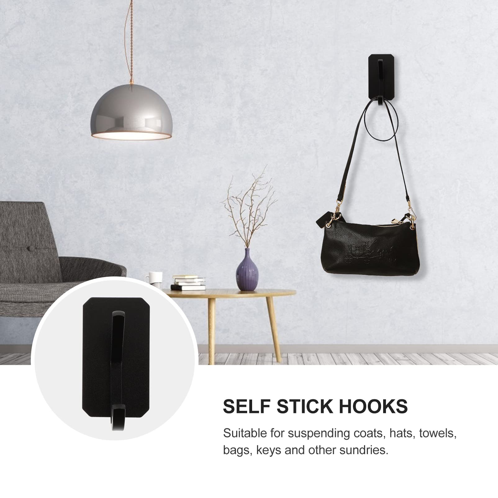Cabilock 6piezas Ganchos Adhesivos Para Cocina y Baño Soporte De Pared Sin Perforaciones Para Organización y