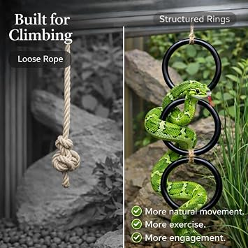 2PCS Snake Climbing Rings for Ball Python - Enrichment Toys for Corn Snake