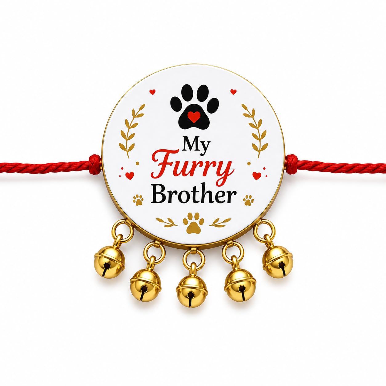 DORI Pet Rakhi for Dog & Cat | My Furry Brother with Bells | Cute Paw Print Thread for Dogs, Puppies & Cats | Raksha Bandhan Gift-image-23