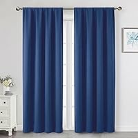 Vista 110 de Cortinas opacas para dormitorio, sala de estar, juego de 2 paneles de 54 pulgadas de largo, cortinas de oscurecimiento de habitación con aislamiento