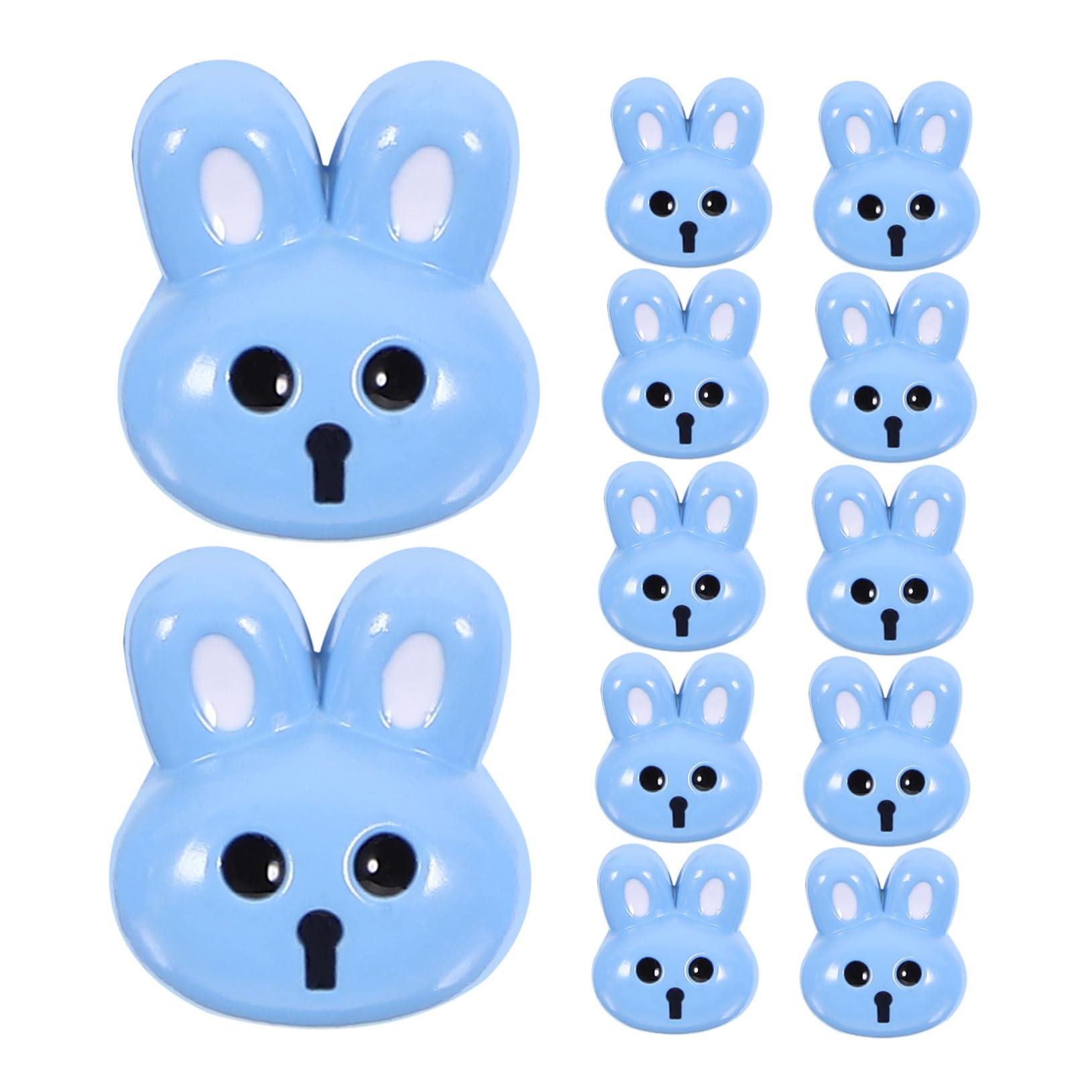 Tofficu 12Pcs Rabbit Buttons 1.7X1.5 Inch Easter Bunny Resin Buttons for Kids Garments DIY Sewing Colorful Small Animal Buttons for Jackets Cardigans