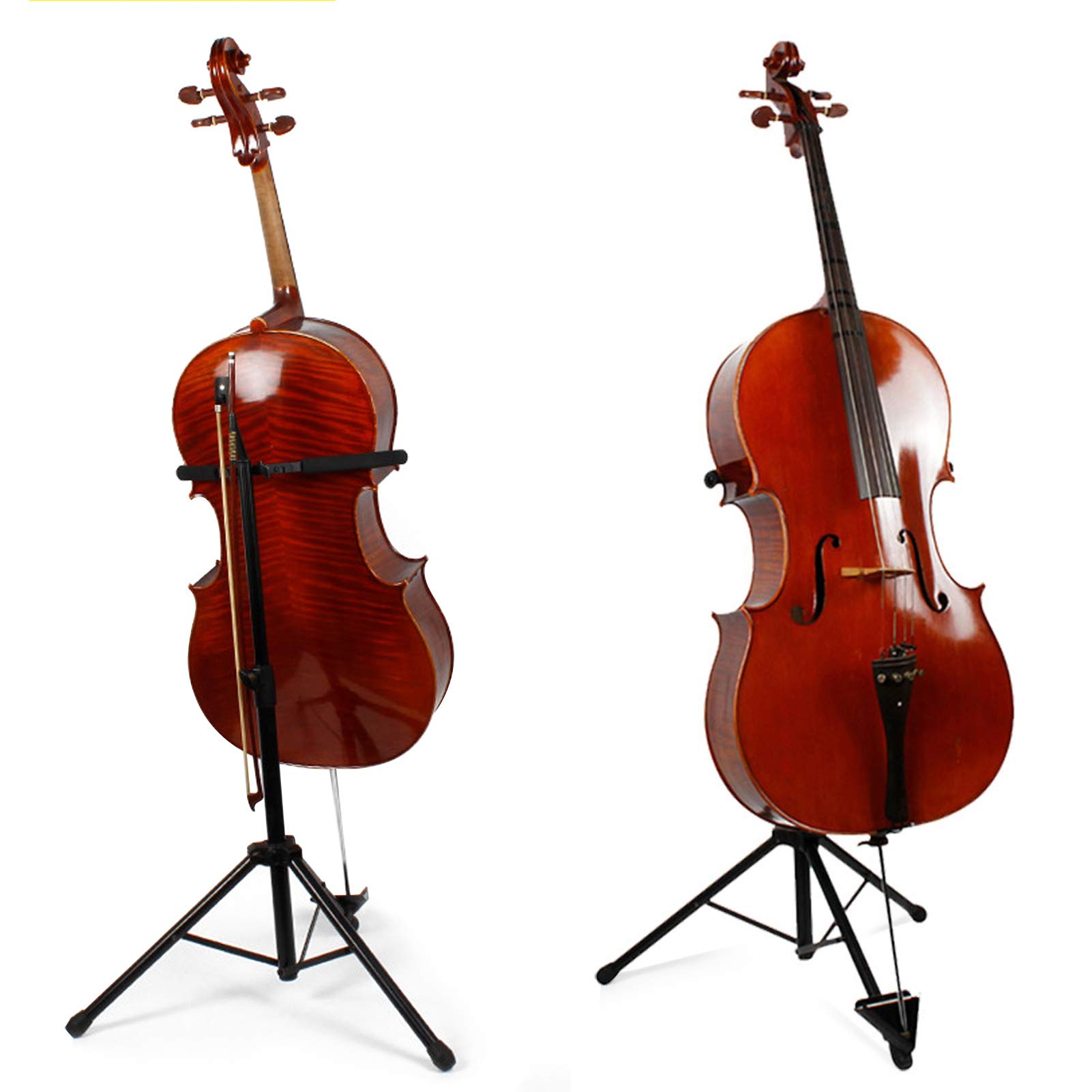 Support de violoncelle pliable 4/4 réglable à 3 pieds avec rembourrage antidérapant