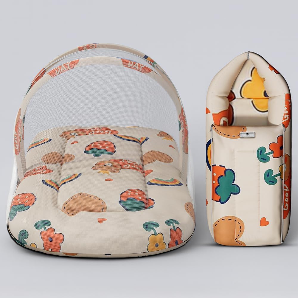 StarAndDaisy 2-in-1 Baby Sleeping Bag with Mosquito Net for Newborn-Soft & Breathable Cotton Sleeping Sack Cum Wrapper/Foldable Bag for Baby Protection/Infant (0-12 Months) (Rainbow-Print)-image-20